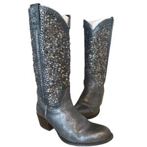 Frye Vintage Deborah Studded Tall Western Leather Boots Size 7